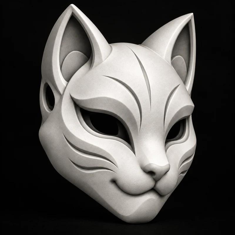 Feline Spirit en blanco, vista tres cuartos